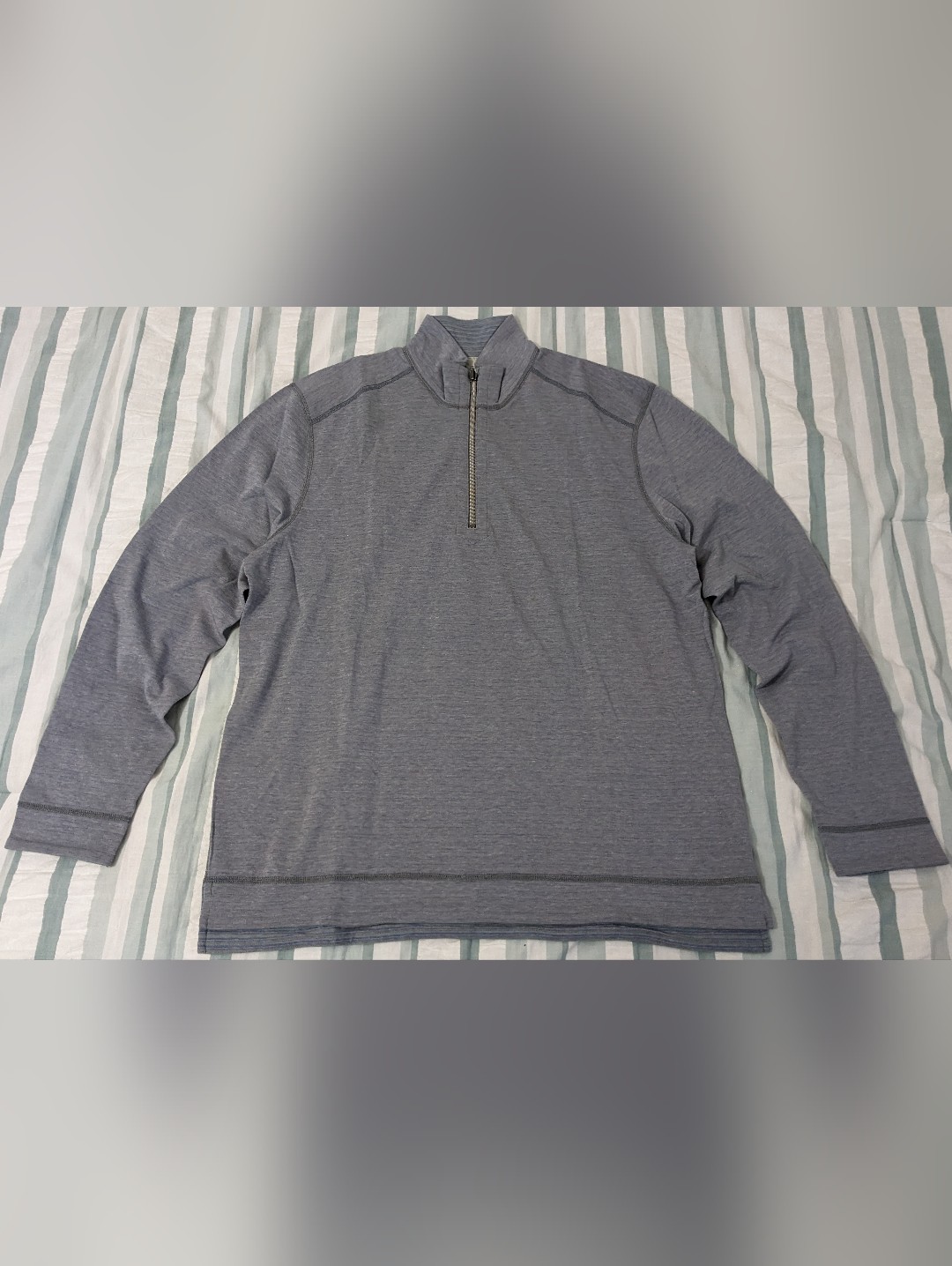 Men's Tommy Bahama Ferrara Flip Half Zip Sweatshirt Bala Shark Size Medium